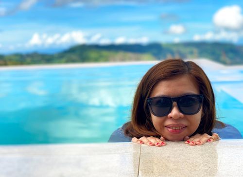 Free stock photo of asian female, blue skies, blue water Stock Photo