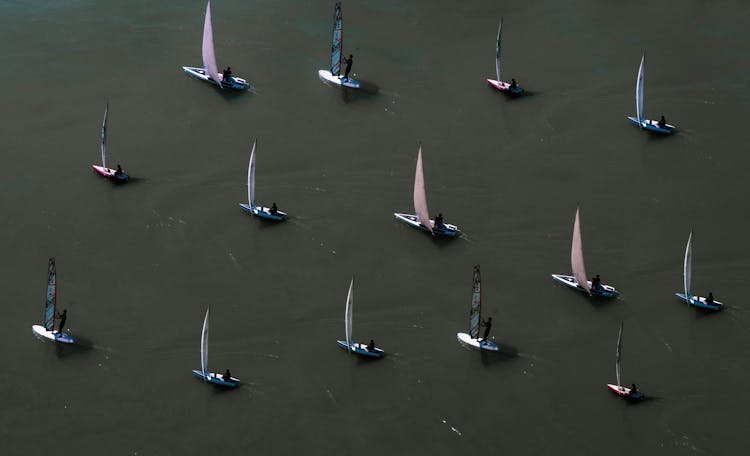 Sailboats On A Lake