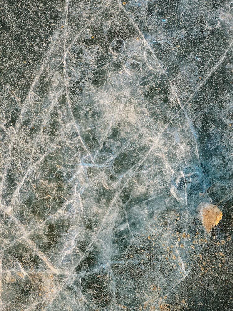 Cracked Ice On Ground