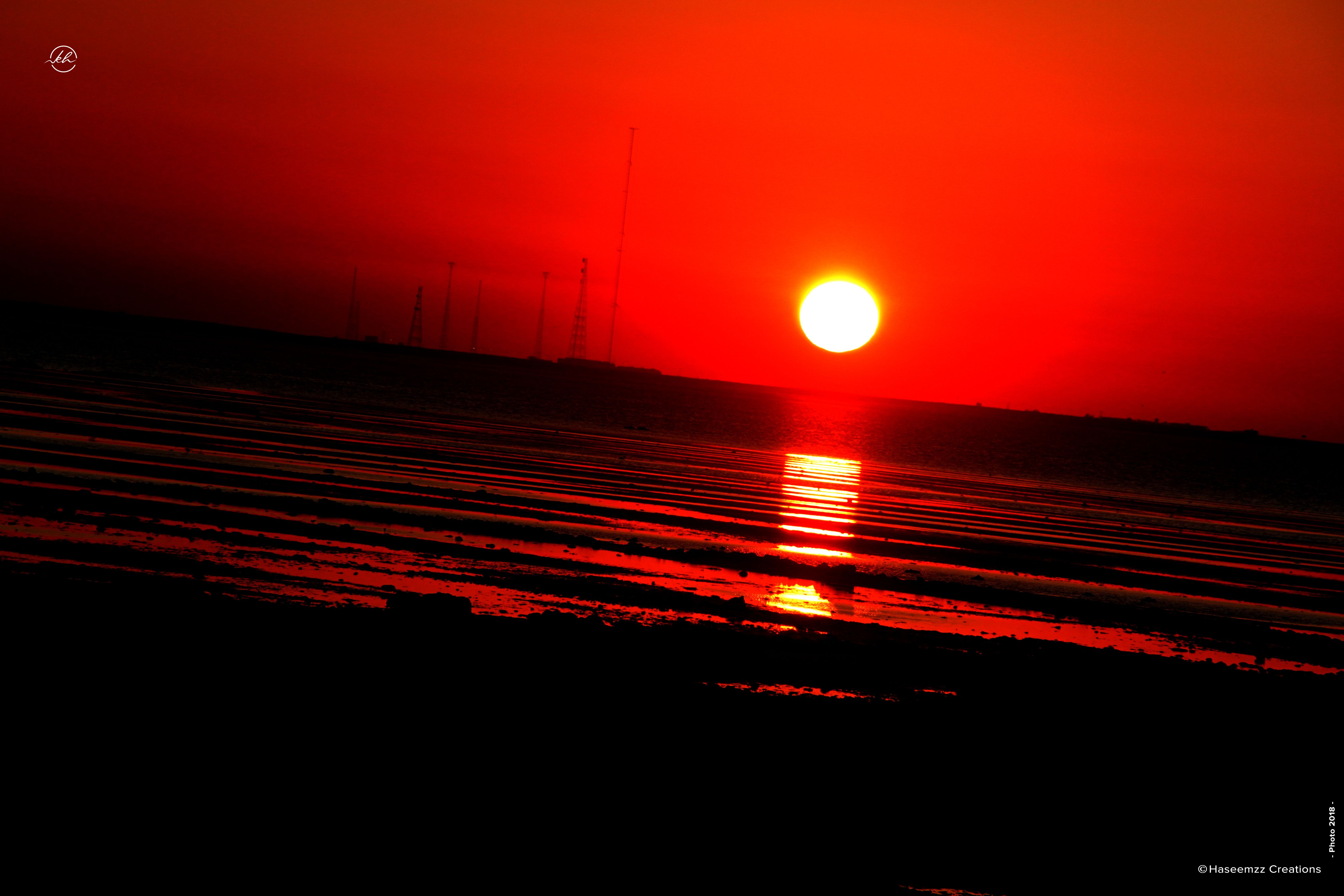 Free stock photo of Red Sunset Beach Ocean