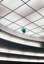 Blue Balloon on White Ceiling