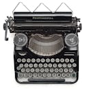 这是一张经典复古欧式打字机的顶视图，展现了其复古设计和按键