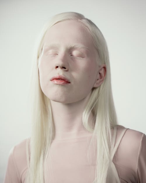 Free stock photo of albino, close-up, eyes closed Stock Photo