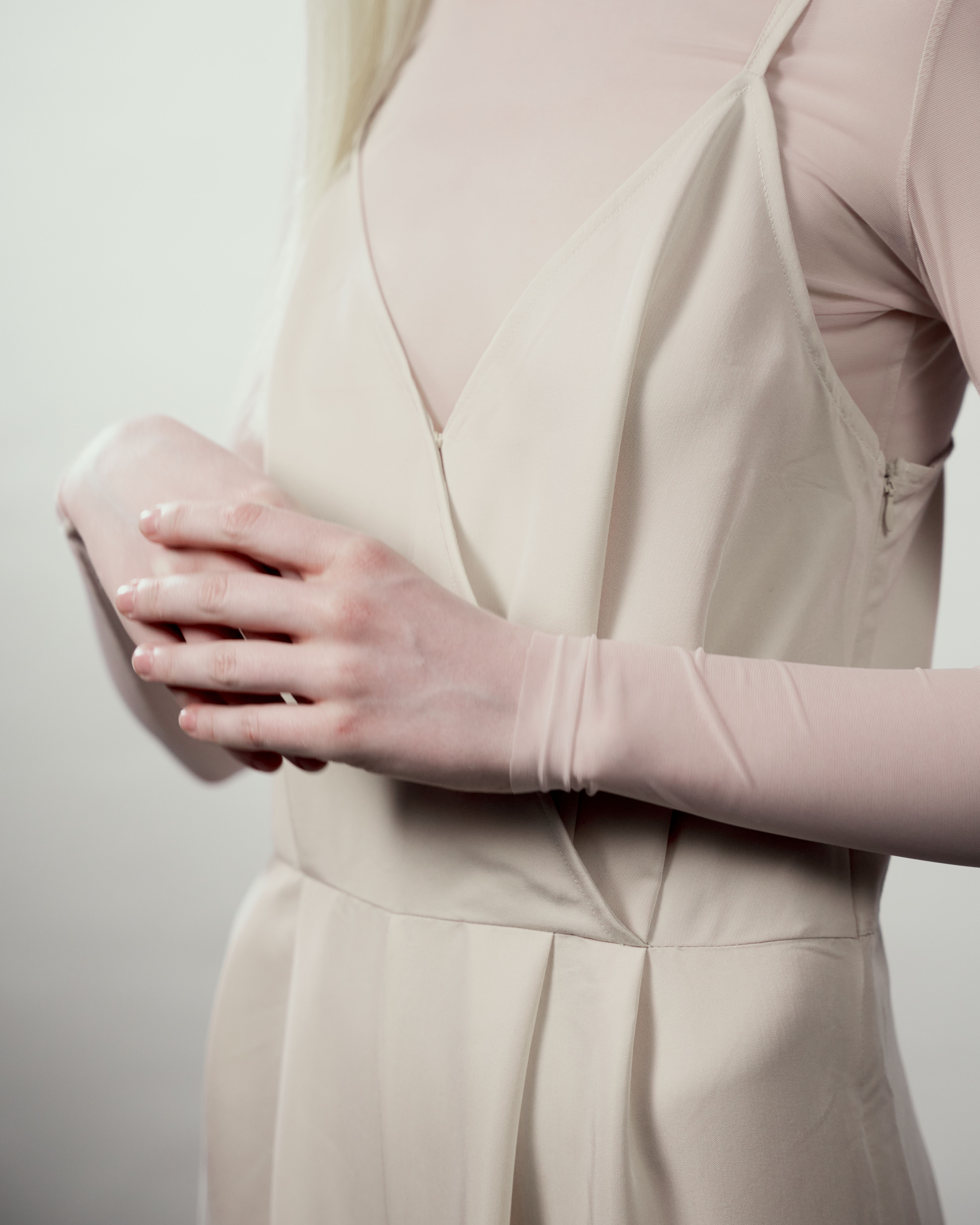A Woman Wearing Beige Dress · Free Stock Photo