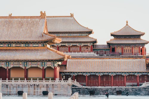 Free Typical Chinese Building Outside Stock Photo