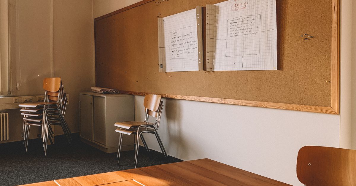 Classroom empty chairs