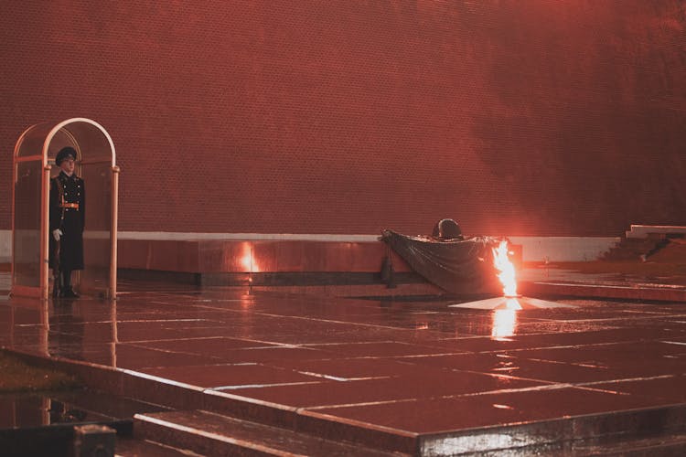 A Soldier Guarding The Tomb Of The Unknown Soldier In Russia