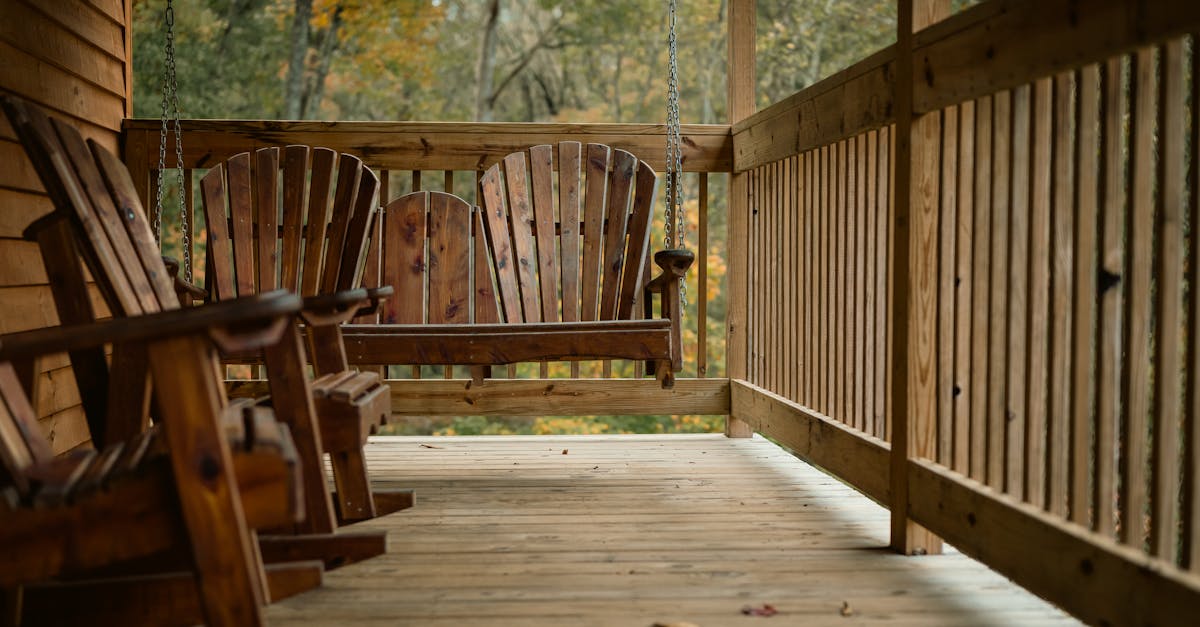 Porch Swing With Colorful Cushion In A Cozy Outdoor Setting