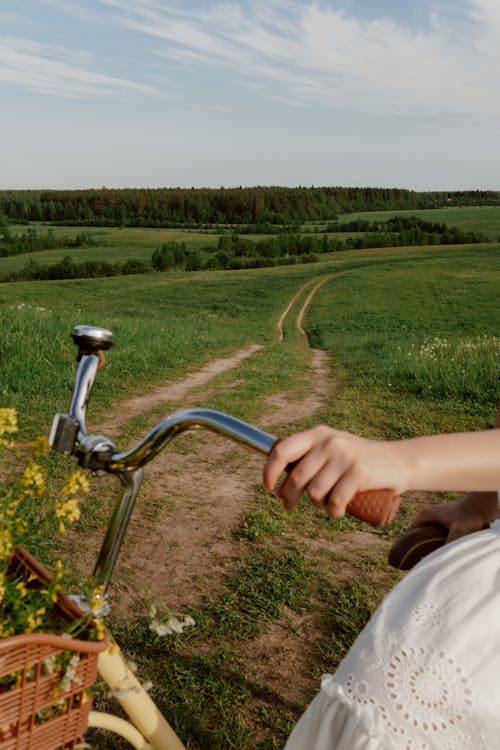 Free Close up on Womans Hand on Bicycle Handlebar Stock Photo