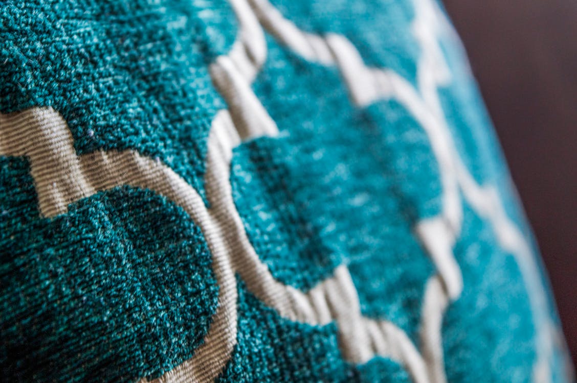 Teal and White Moroccan-style Cloth