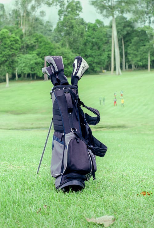 Black Golf Bag on Green Grass