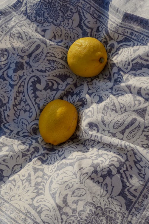 Lemons Lying on Blanket