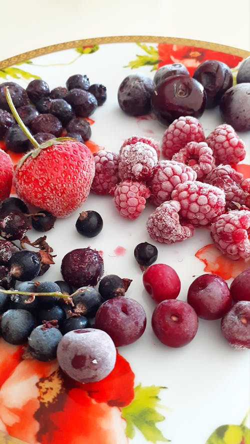 Fruits on White Ceramic Plate