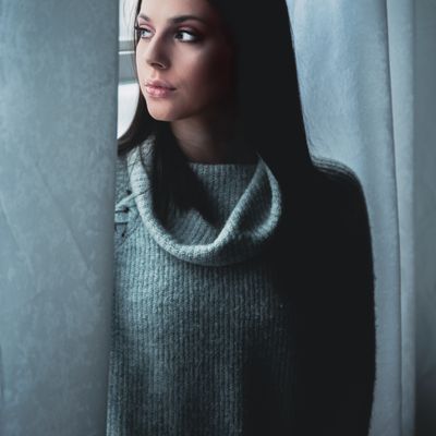 Grey Chunky Turtleneck Sweater