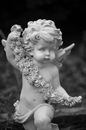 Grayscale Photo of Angel Statue