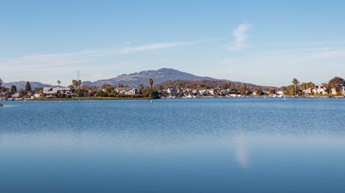 Imagine de stoc gratuită din case, lac albastru, malul lacului