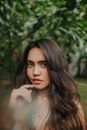 Woman with Long Wavy Hair