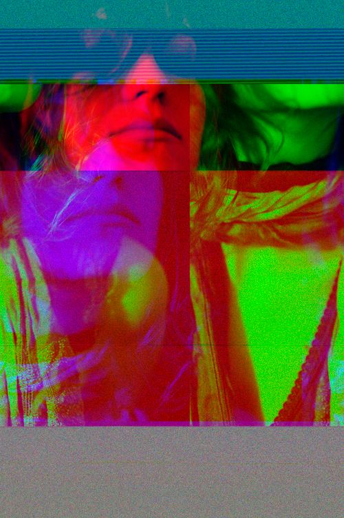 Free Colorful abstract portrait of a woman with glitch effect and vibrant hues, creating a modern artistic feel. Stock Photo