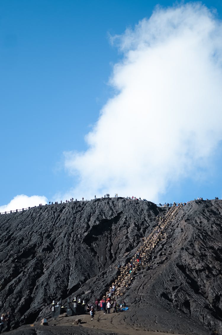 People Climbing Mount Bromo