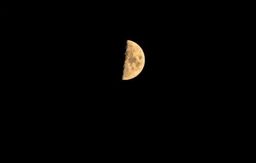 Half Moon in the Dark Sky
