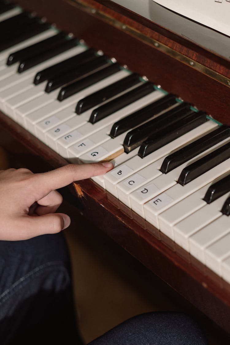 A Finger Clicking The Piano Key