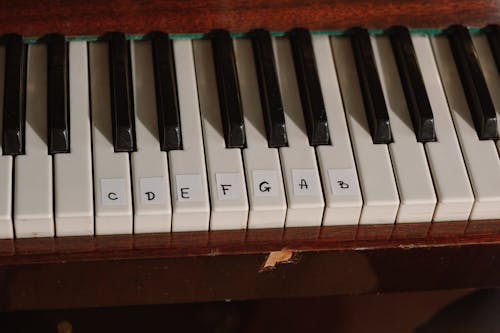 Free A Close-up Shot of a Piano Stock Photo