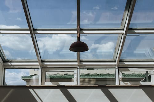 Lamp on Glass Ceiling