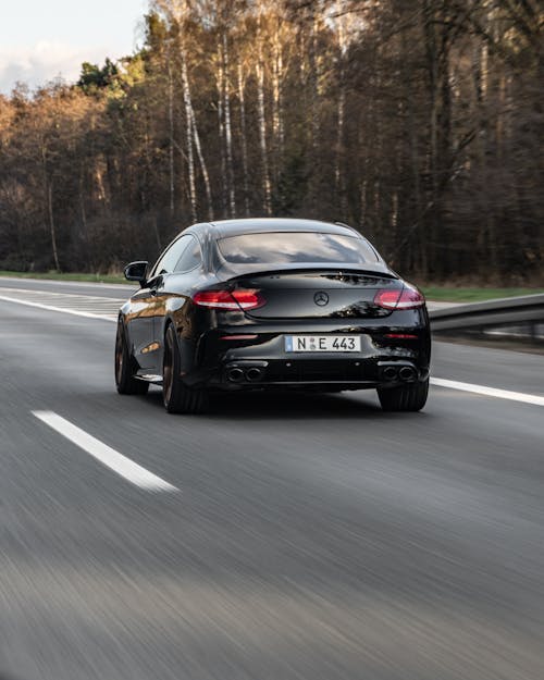 A Black Mercedes Benz on the Road