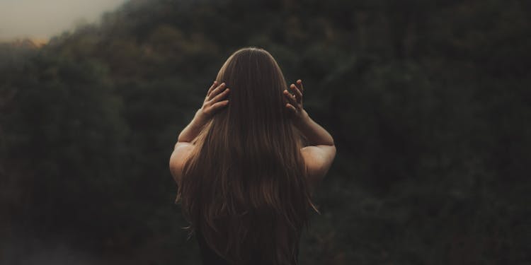 Woman With Long Hair Seen From Behind