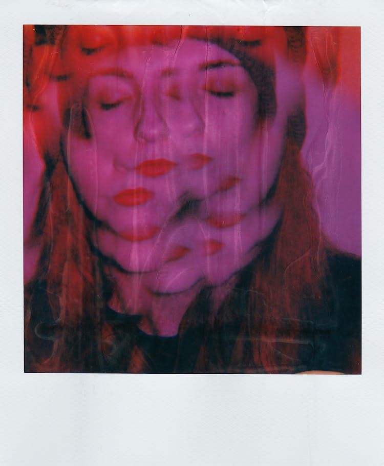 Abstract Polaroid Picture Of Woman 