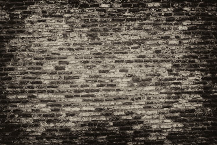 Grayscale Photo Of Brickwall