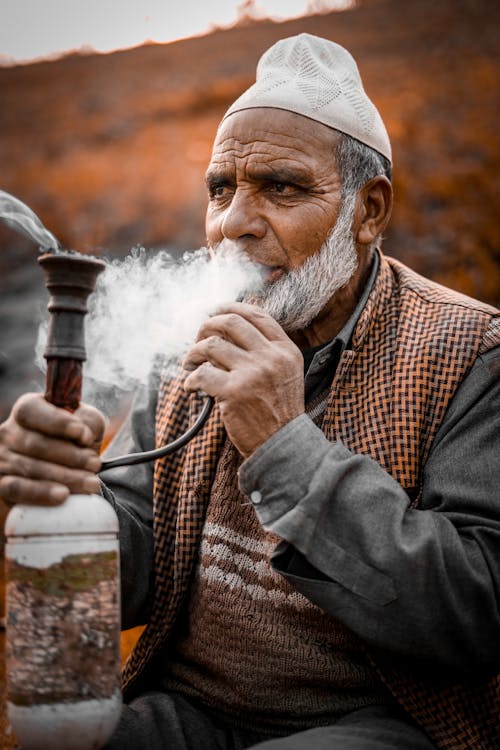 คลังภาพถ่ายฟรี ของ shisha, การสูบบุหรี่, คนมีหนวดมีเครา
