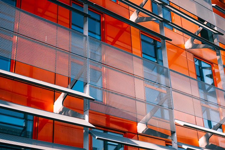 Futuristic Orange Building Facade