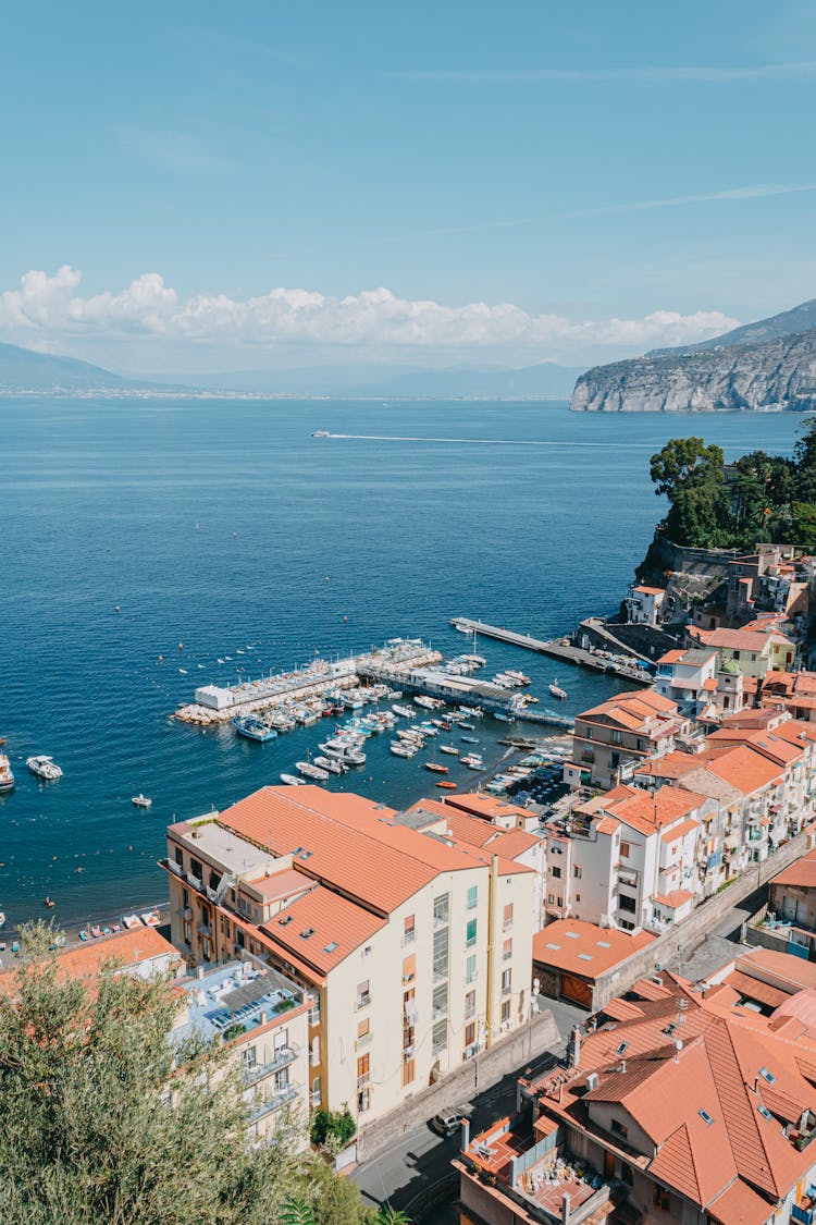 Aerial View Of Sorrento Coast, Italy 