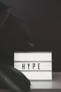 Grayscale Photography of Hype Sign
