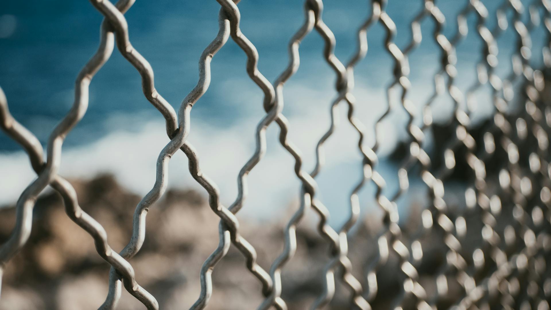 Metal Chain Link Fence in Close-up Photography