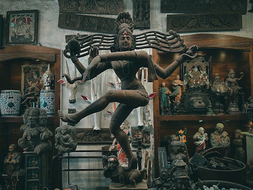 Store with Statues and Figurines of Hindu Gods 