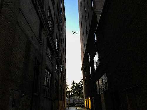 Безкоштовне стокове фото на тему «будівлі, Вулиця, літак»