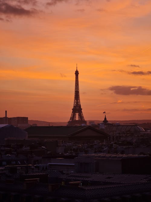 Eiffel Tower Under Purple Sky