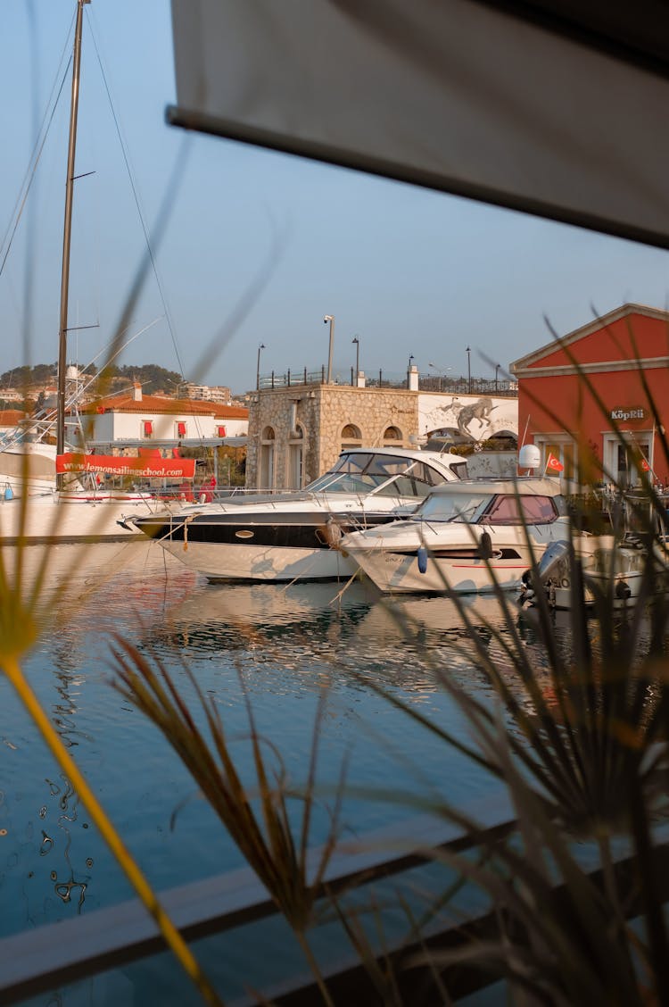 Speedboats Docked At The Harbor