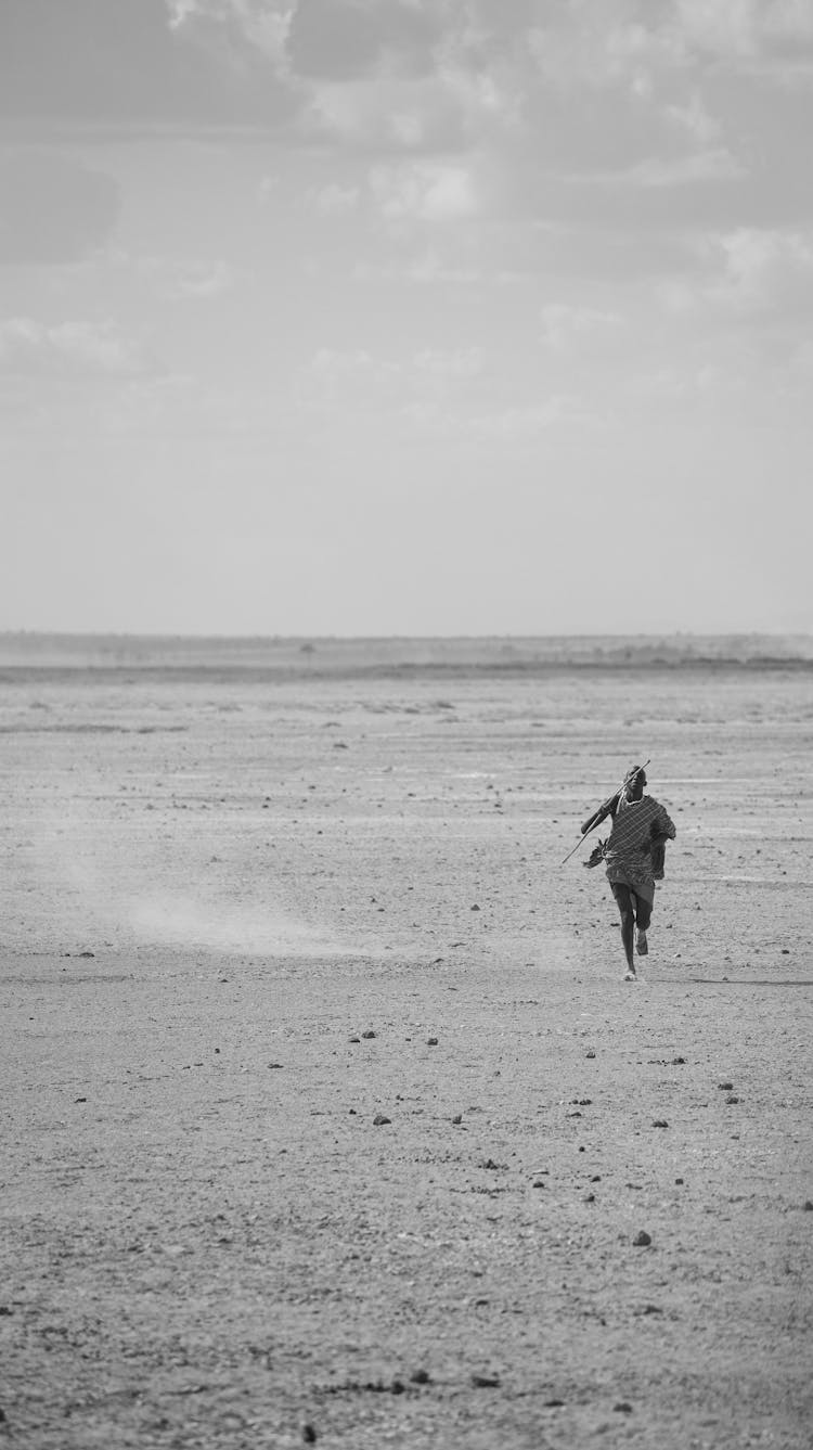 Person Running In Desert