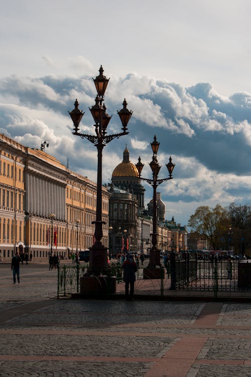Street Lamps on Palace Square in Saint Petersburg, Russia