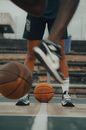 Person in Black and White Nike Basketball Shoes