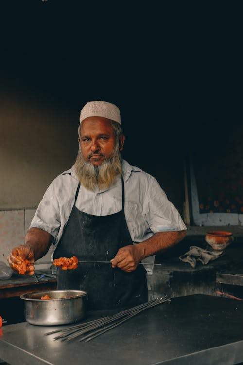 A Chef Preparing Kebab