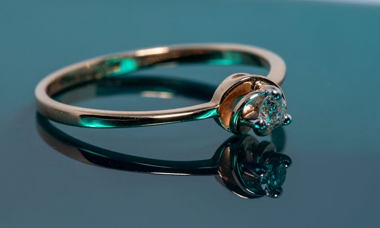 Silver Ring With A Blue Crystal 