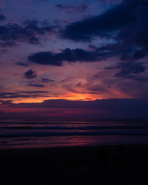 Overcast over Sea Shore at Sunset