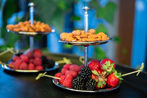 Assorted Fruit on Stainless Steel Tray