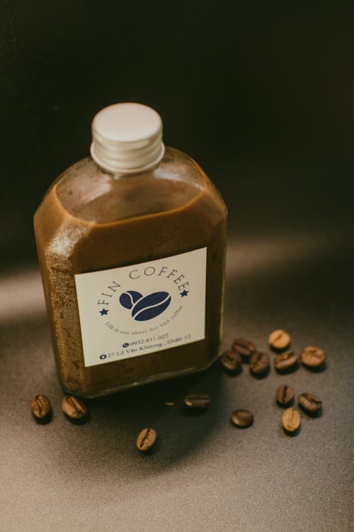 Close up of a Coffee in a Bottle