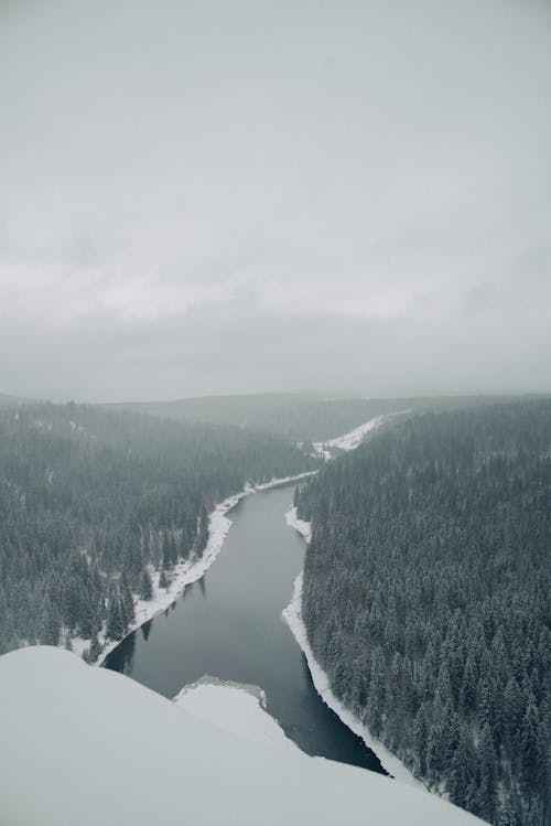 Clouds over River in Winter