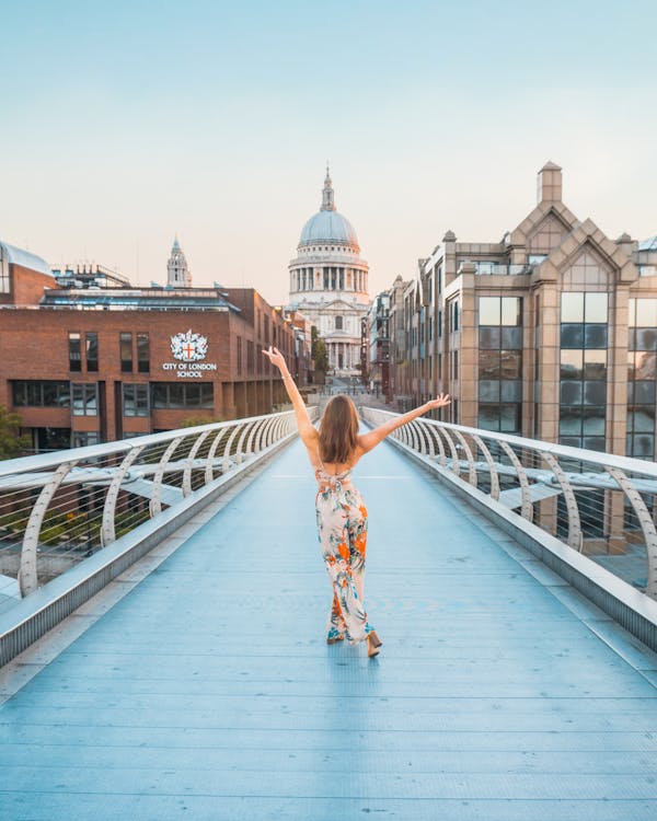 Woman on Bridge in London 